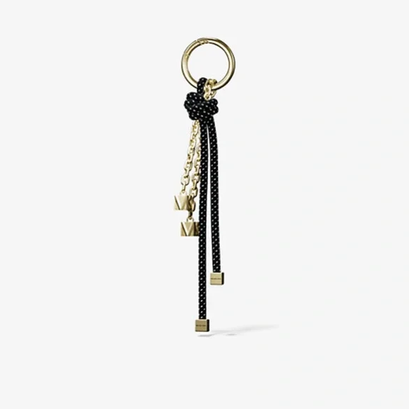 New MICHAEL KORS Gold & Black Cord Bag Charm (CHARM ONLY - bag not included) - Picture 2 of 12